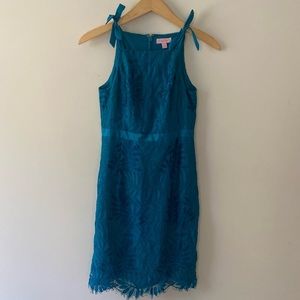 Lilly Pulitzer Kayleigh Lace Sheath Dress in Tidal Wave Fern Gallery Lace